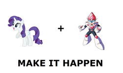 Size: 840x500 | Tagged: safe, rarity, g4, crossover, exploitable meme, jewel man, made it happen, make it happen, mega man (series), meta