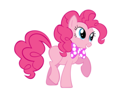 Size: 2000x1593 | Tagged: safe, artist:ninjamissendk, pinkie pie, earth pony, pony, g4, bowtie, female, mare, raised hoof, simple background, solo, transparent background, vector