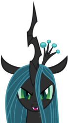 Size: 3113x5637 | Tagged: safe, artist:archonitianicsmasher, queen chrysalis, changeling, changeling queen, a canterlot wedding, g4, crown, female, jewelry, looking at you, regalia, simple background, solo, transparent background, vector