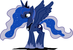 Size: 3776x2604 | Tagged: safe, artist:archonitianicsmasher, princess luna, alicorn, pony, g4, female, high res, mare, simple background, solo, spread wings, transparent background, vector, wings