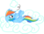 Size: 4017x3102 | Tagged: safe, artist:archonitianicsmasher, rainbow dash, pegasus, pony, g4, cloud, female, mare, on a cloud, on back, playing, simple background, solo, transparent background