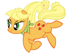Size: 1600x1200 | Tagged: safe, artist:ernestboy, applejack, earth pony, pony, g4, adventures in ponyville, female, hatless, mare, missing accessory, simple background, solo, transparent background, vector