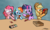 Size: 1000x603 | Tagged: safe, artist:willdrawforfood1, applejack, pinkie pie, rainbow dash, twilight sparkle, earth pony, pegasus, pony, unicorn, g4, apples to apples, card game, hoof hold, unicorn twilight