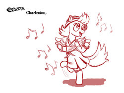 Size: 900x675 | Tagged: safe, artist:aa, derpy hooves, pony, g4, bipedal, captcha, charleston, dancing, female, flapper, solo