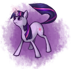 Size: 838x810 | Tagged: safe, artist:cranberrynoodles, twilight sparkle, pony, unicorn, g4, female, glowing horn, horn, mare, simple background, solo, transparent background
