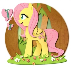 Size: 651x610 | Tagged: safe, artist:tsurime, fluttershy, pony, g4, female, paperlike, solo