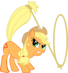 Size: 2620x2811 | Tagged: safe, artist:fluttershyluv, applejack, earth pony, pony, g4, female, high res, lasso, simple background, solo, transparent background, vector