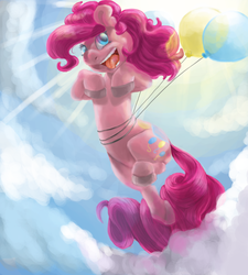 Size: 900x1000 | Tagged: safe, artist:wolberdan, pinkie pie, g4, balloon, then watch her balloons lift her up to the sky