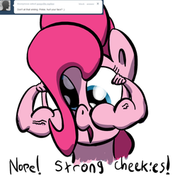 Size: 500x500 | Tagged: safe, artist:full stop, pinkie pie, g4, arms, ponyville replies, smiling