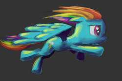 Size: 1536x1024 | Tagged: safe, artist:khyperia, rainbow dash, pegasus, pony, g4, female, flying, solo