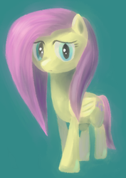 Size: 635x895 | Tagged: safe, artist:khyperia, fluttershy, pegasus, pony, g4, female, looking at you, mare, simple background, solo