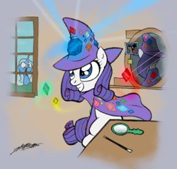 Size: 1000x952 | Tagged: safe, artist:willdrawforfood1, rarity, trixie, pony, g4, the great and powerful