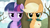 Size: 1366x768 | Tagged: safe, artist:rodolfomushi, applejack, twilight sparkle, g4, my little pony: friendship is magic, secret of my excess, duo, facial hair, leaves, moustache, scene interpretation, tree