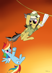 Size: 1000x1400 | Tagged: safe, artist:rodolfomushi, daring do, rainbow dash, g4