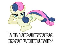 Size: 774x584 | Tagged: safe, bon bon, sweetie drops, earth pony, pony, g4, bedroom eyes, cutie mark, damn sexy pose, female, hooves, image macro, lying down, mare, meta, simple background, smiling, solo, teeth, text, white background