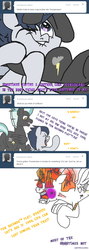 Size: 664x1864 | Tagged: safe, artist:daeternal, rumble, thunderlane, griffon, pegasus, pony, g4, ask, ask-little-rumble, backwards cutie mark, beaten up, brother, brothers, colt, comic, death threat, male, noogie, rage, stallion, tumblr