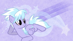 Size: 900x506 | Tagged: artist needed, dead source, safe, cloudchaser, pegasus, pony, g4, abstract background, cute, cutechaser, female, lying down, mare, prone, solo