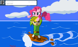 Size: 1280x778 | Tagged: safe, artist:tiarawhy, pinkie pie, earth pony, hylian, pony, g4, crossover, link, nintendo, ponyville replies, the legend of zelda, the legend of zelda: the wind waker, toon link, tumblr