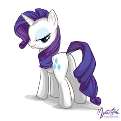 Size: 825x825 | Tagged: safe, artist:mysticalpha, rarity, pony, unicorn, g4, bedroom eyes, butt, dock, female, looking at you, looking back, mare, plot, simple background, solo, white background