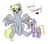 Size: 720x640 | Tagged: safe, artist:pterosaurpony, derpy hooves, dinky hooves, pegasus, pony, g4, female, mail, mare