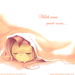 Size: 650x650 | Tagged: safe, artist:pekou, fluttershy, pony, ask my little chubbies, g4, bed, chubbie, cute, female, hush now quiet now, shyabetes, sleeping, solo