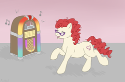 Size: 1033x681 | Tagged: safe, artist:mumbles, twist, earth pony, pony, g4, dancing, glasses, older, solo