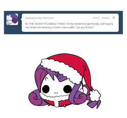 Size: 707x659 | Tagged: safe, artist:pekou, rarity, ask my little chubbies, g4, ask, chubbie, clothes, cute, raribetes, santa costume