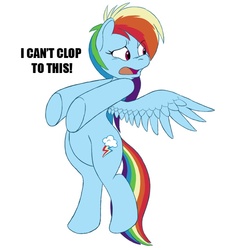 Size: 662x716 | Tagged: safe, artist:moophins, rainbow dash, pony, g4, female, i can't clop to this, meme, solo