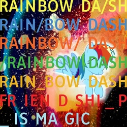 Size: 800x800 | Tagged: safe, artist:hk0, rainbow dash, g4, album cover, in rainbows, parody, radiohead