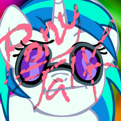 Size: 512x512 | Tagged: safe, artist:hk0, dj pon-3, vinyl scratch, g4, album cover, girl talk, parody, unstoppable