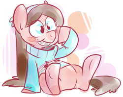 Size: 575x455 | Tagged: safe, artist:php27, artist:rustydooks, pony, crossover, cute, gravity falls, mabel pines, male, ponified, solo, sweater