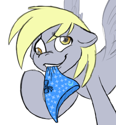 Size: 419x451 | Tagged: safe, artist:moophins, derpy hooves, trixie, pegasus, pony, g4, clothes, cutie mark underwear, female, mare, panties, panties in mouth, ribbon, starry underwear, underwear