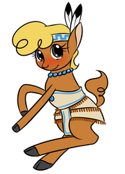 Size: 750x1050 | Tagged: safe, artist:kloudmutt, little strongheart, bison, buffalo, g4, adoraheart, blushing, clothes, cute, disney, pocahontas