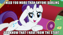 Size: 655x368 | Tagged: safe, edit, edited screencap, screencap, rarity, pony, unicorn, g4, lesson zero, build me up buttercup, caption, darling, fainting couch, female, image macro, mare, solo, song, song reference, the foundations
