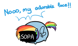 Size: 692x414 | Tagged: safe, artist:pekou, rainbow dash, ask my little chubbies, g4, blob, chubbie, cute, dashabetes, sopa