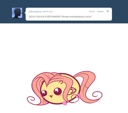 Size: 800x706 | Tagged: safe, artist:pekou, fluttershy, ask my little chubbies, g4, chubbie, clothes, cute, shyabetes, socks