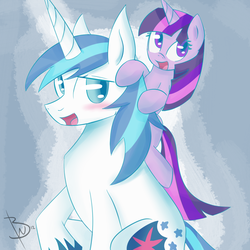 Size: 1200x1200 | Tagged: safe, artist:blackswhites, shining armor, twilight sparkle, g4, brother and sister