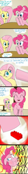 Size: 263x1600 | Tagged: safe, artist:g3stalt, fluttershy, pinkie pie, earth pony, pegasus, pony, g4, comic, crying, derp, hooves, lego, stepping on a lego