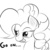 Size: 500x500 | Tagged: safe, artist:kinkyspree, pinkie pie, earth pony, pony, g4, black and white, bust, go on, grayscale, kinkie pie, lineart, monochrome, reaction image, solo, tongue out