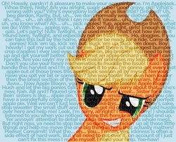 Size: 1280x1030 | Tagged: safe, artist:rinsowaty, applejack, earth pony, pony, g4, female, quote, solo