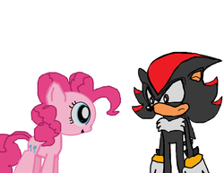 Size: 900x693 | Tagged: dead source, safe, artist:darkcruisebronystyle, pinkie pie, g4, crossover, crossover shipping, female, interspecies, love, male, shadow the hedgehog, shadpie, shipping, sonic the hedgehog (series), straight