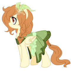 Size: 3622x3512 | Tagged: dead source, safe, artist:the-orator, oc, oc only, oc:whirly willow, pegasus, pony, clothes, dress, high res, solo