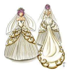 Size: 900x900 | Tagged: safe, artist:thesilvermaiden, princess cadance, human, g4, bride, clothes, cosplay, dress, humanized, sketch, wedding dress