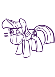 Size: 1000x1400 | Tagged: safe, artist:willdrawforfood1, twilight sparkle, pony, g4, eating, feed bag, female, food, horses doing horse things, monochrome, nom, solo