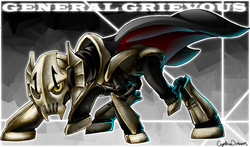 Size: 1024x604 | Tagged: safe, artist:flikkun, pony, crossover, general grievous, ponified, solo, star wars