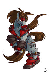 Size: 600x890 | Tagged: safe, artist:lexx2dot0, guilty gear, ponified, sol badguy