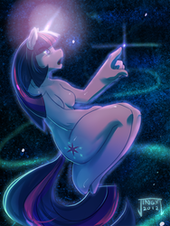 Size: 600x800 | Tagged: safe, artist:jingx1, twilight sparkle, anthro, g4, barbie doll anatomy, breasts, featureless breasts, female, nudity, solo, tangible heavenly object