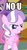 Size: 165x302 | Tagged: safe, edit, edited screencap, screencap, amethyst star, diamond tiara, sparkler, earth pony, pony, call of the cutie, g4, caption, female, frown, glare, gritted teeth, image macro, mare, meme, no u, pointing, solo focus, text