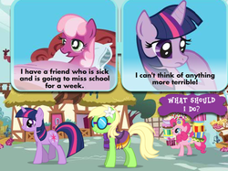 Size: 502x375 | Tagged: safe, screencap, cheerilee, pinkie pie, twilight sparkle, oc, g4, official, adventures in ponyville