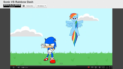 Size: 1029x581 | Tagged: dead source, safe, rainbow dash, g4, crossover, male, sonic the hedgehog, sonic the hedgehog (series), youtube link